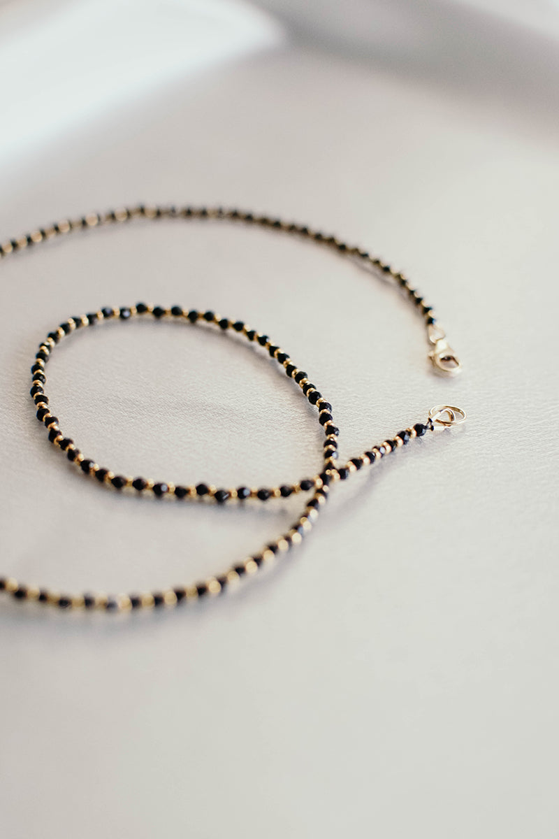 Dash Necklace Black Spinel