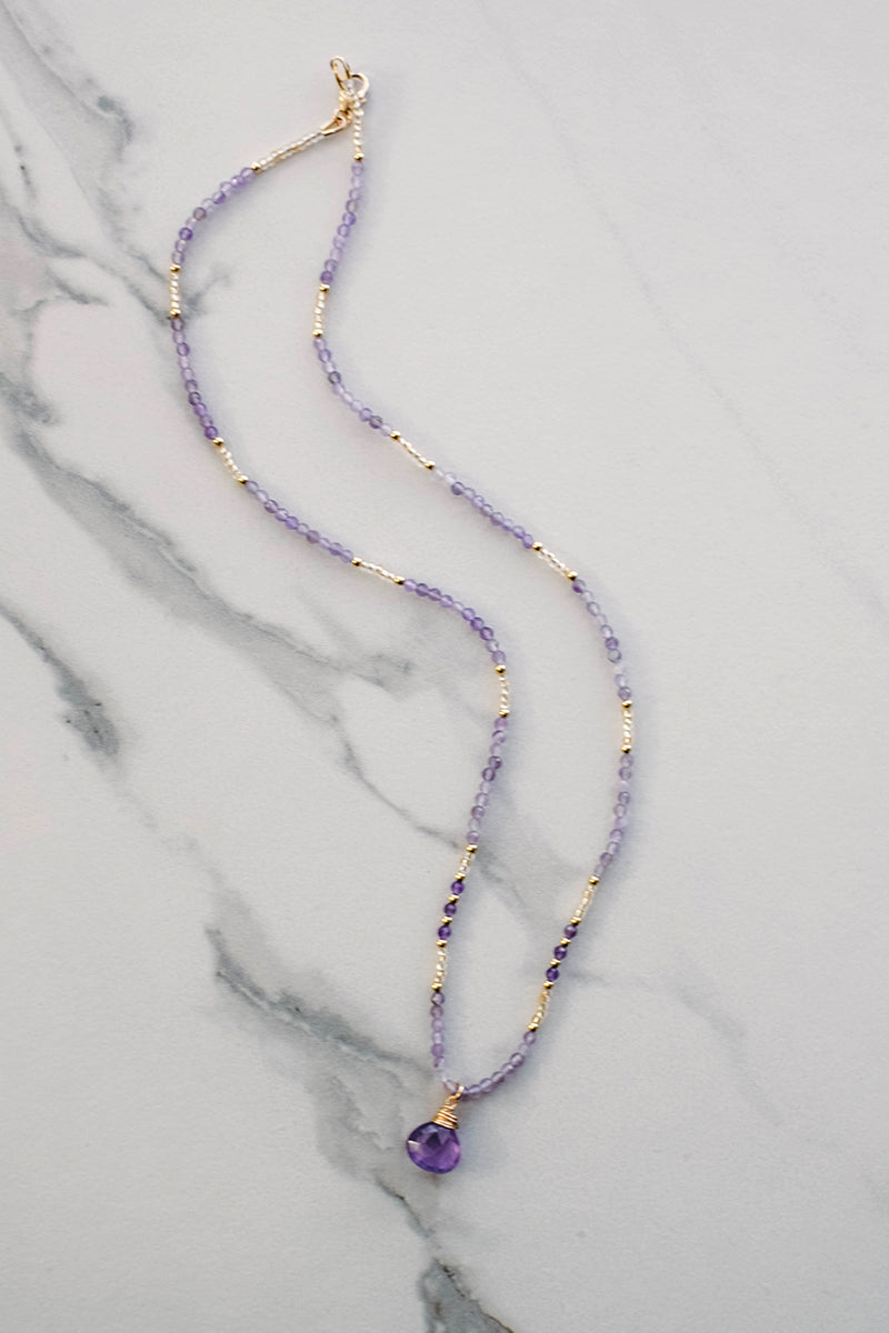 Drop Necklace Amethyst