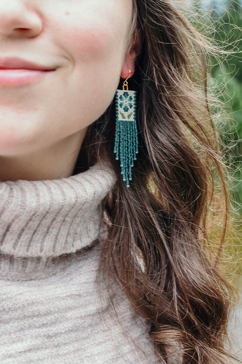 Daisy Folk Fringe Evergreen